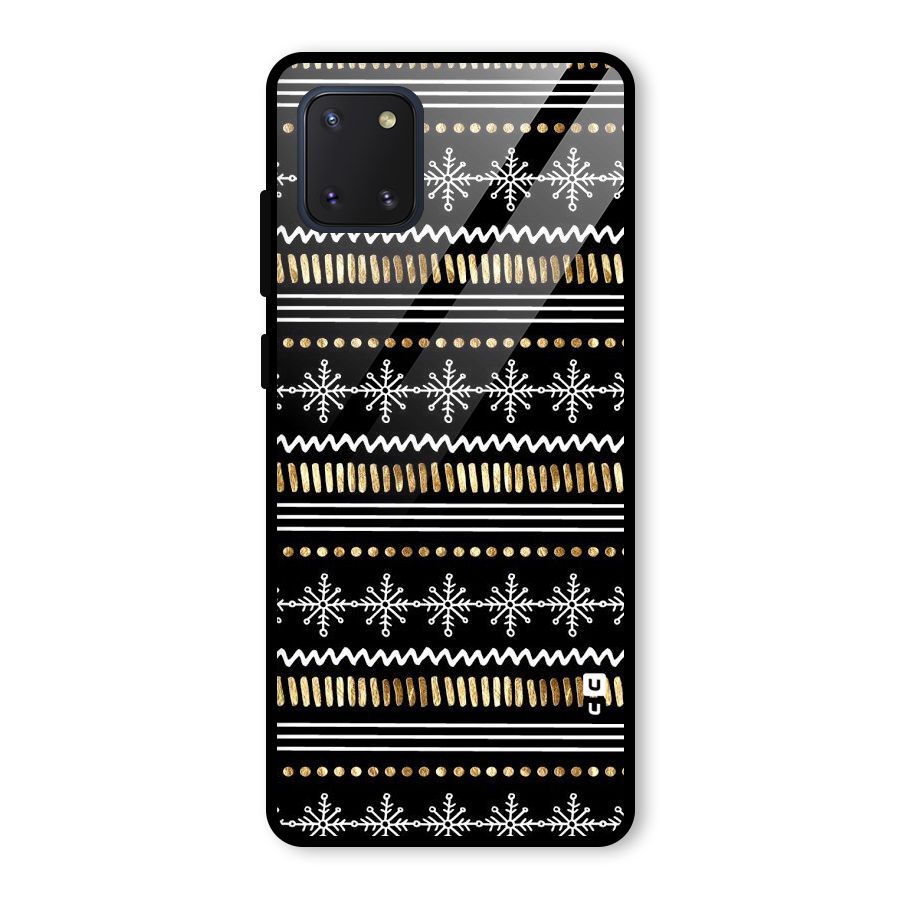 Snowflakes Gold Glass Back Case for Galaxy Note 10 Lite