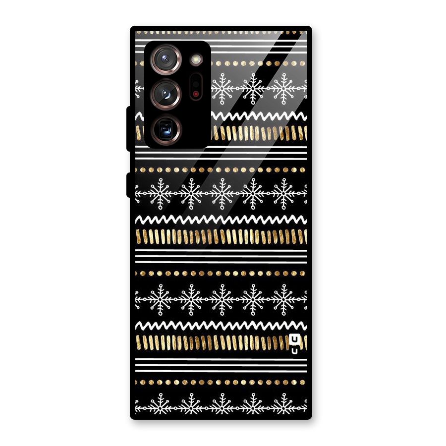 Snowflakes Gold Glass Back Case for Galaxy Note 20 Ultra 5G