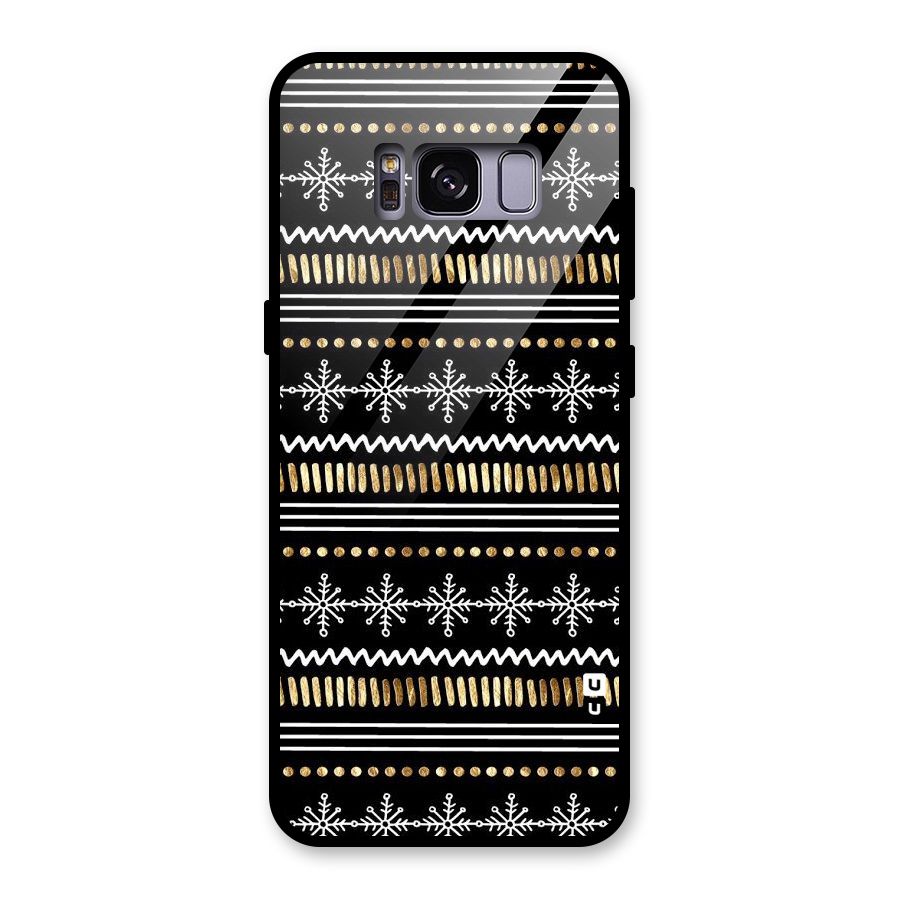 Snowflakes Gold Glass Back Case for Galaxy S8