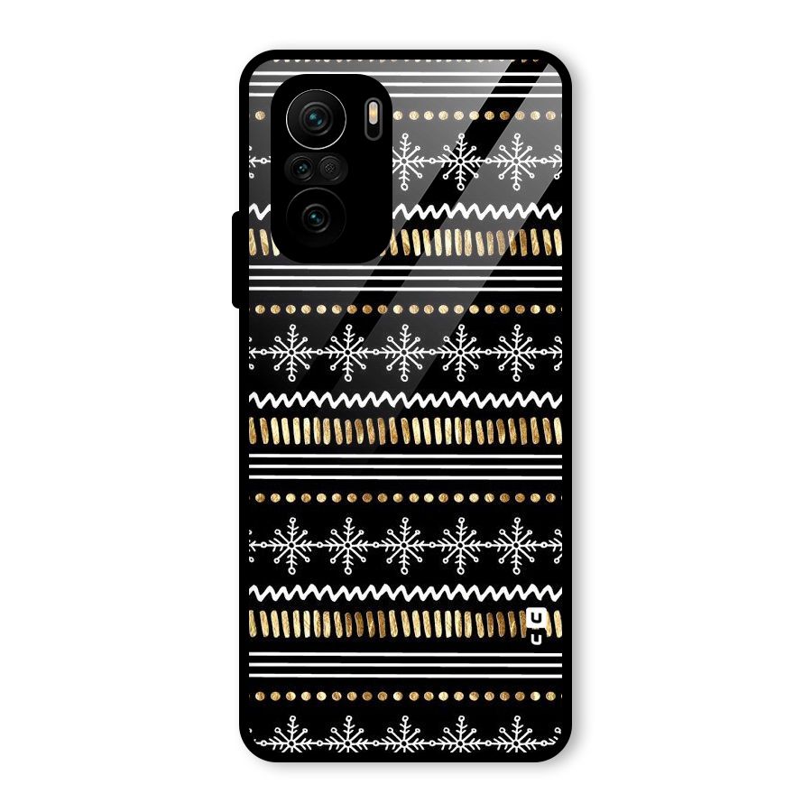 Snowflakes Gold Glass Back Case for Mi 11X Pro