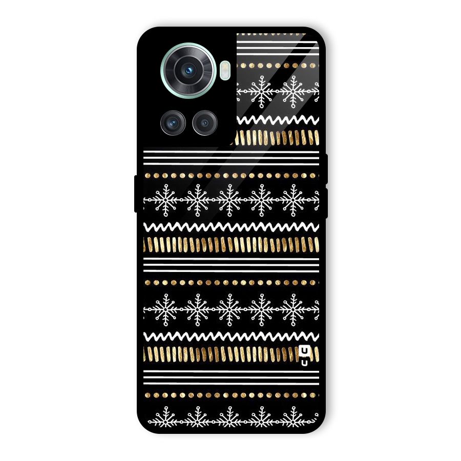 Snowflakes Gold Glass Back Case for OnePlus 10R