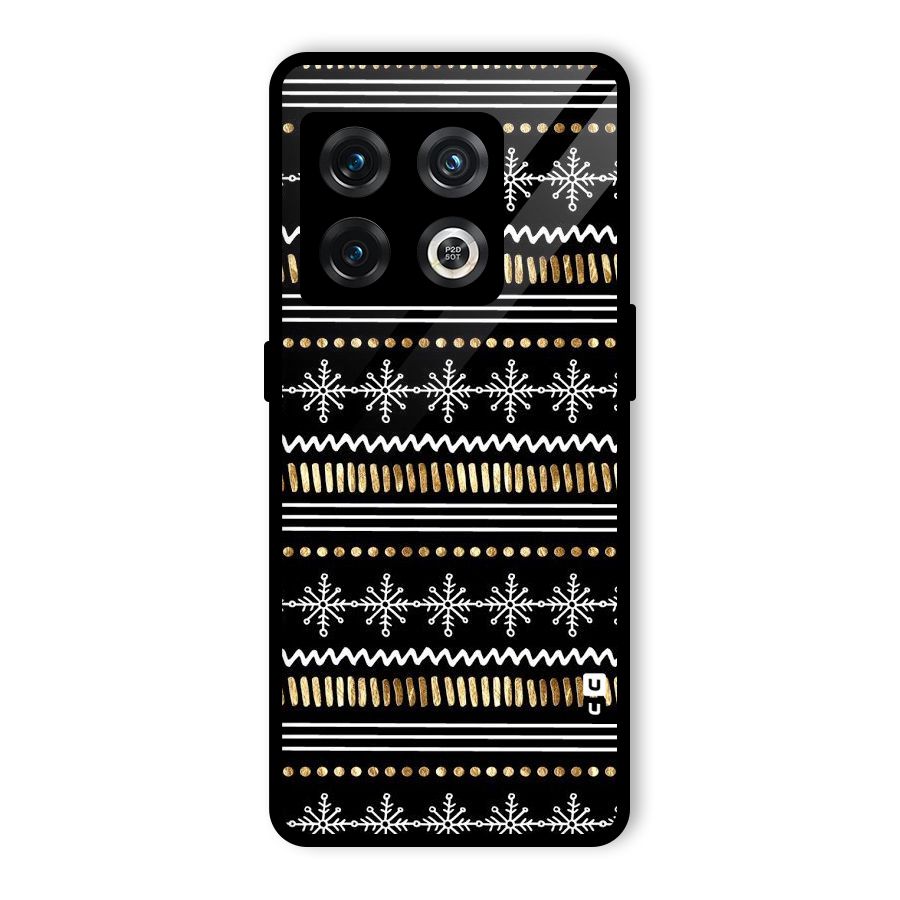 Snowflakes Gold Glass Back Case for OnePlus 10 Pro 5G