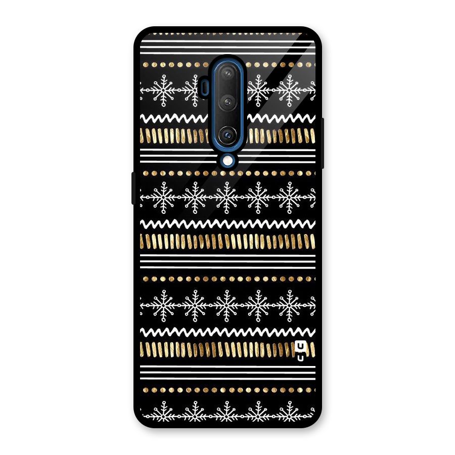 Snowflakes Gold Glass Back Case for OnePlus 7T Pro