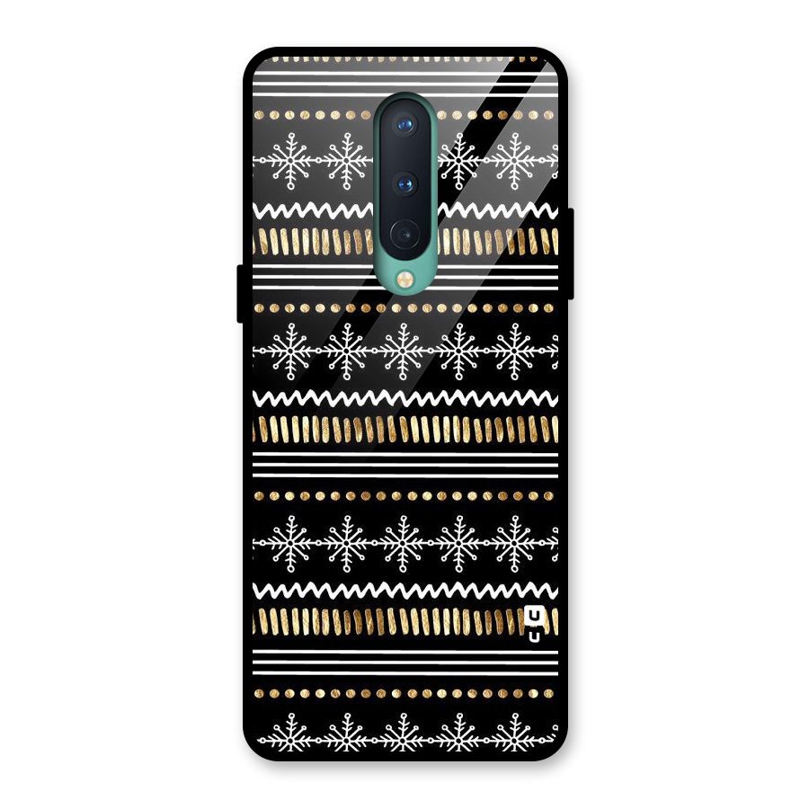 Snowflakes Gold Glass Back Case for OnePlus 8