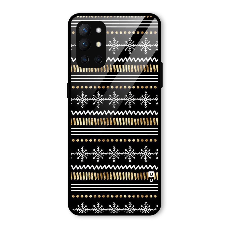 Snowflakes Gold Glass Back Case for OnePlus 9R
