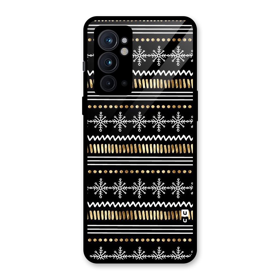 Snowflakes Gold Glass Back Case for OnePlus 9RT 5G