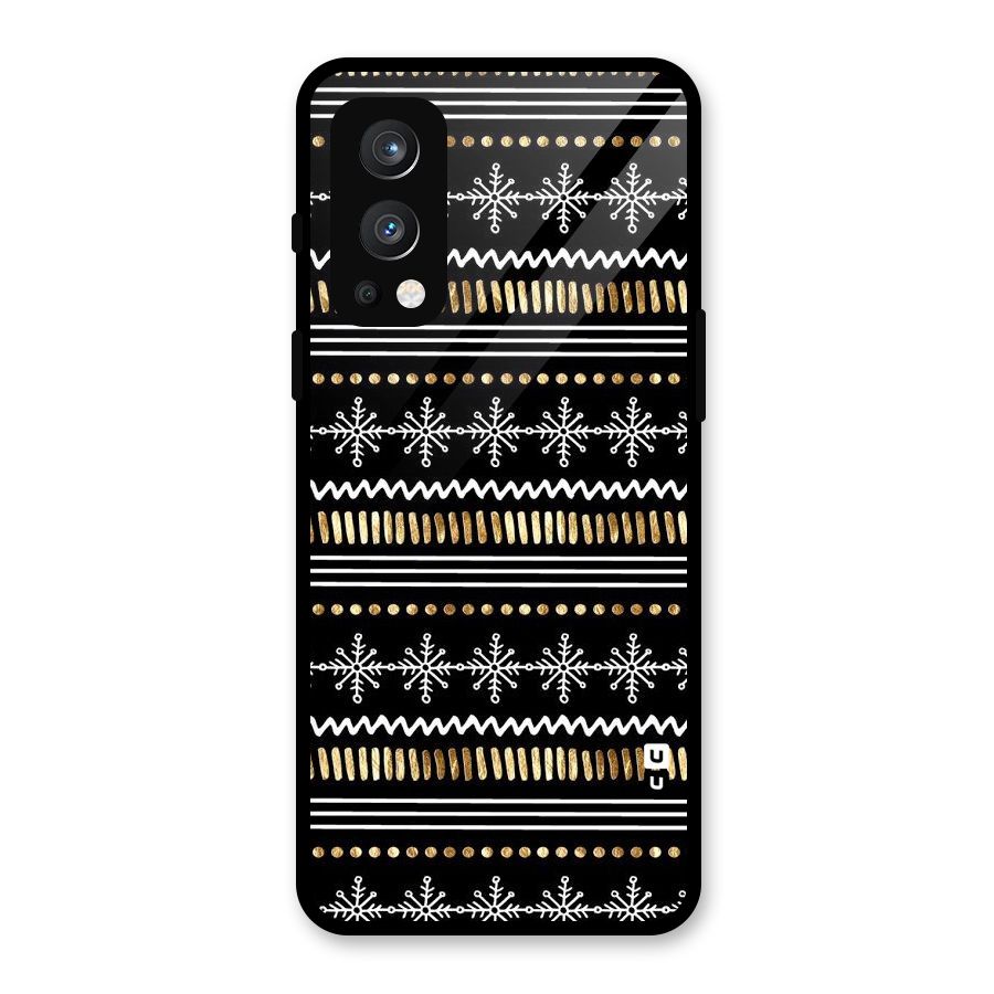 Snowflakes Gold Glass Back Case for OnePlus Nord 2 5G