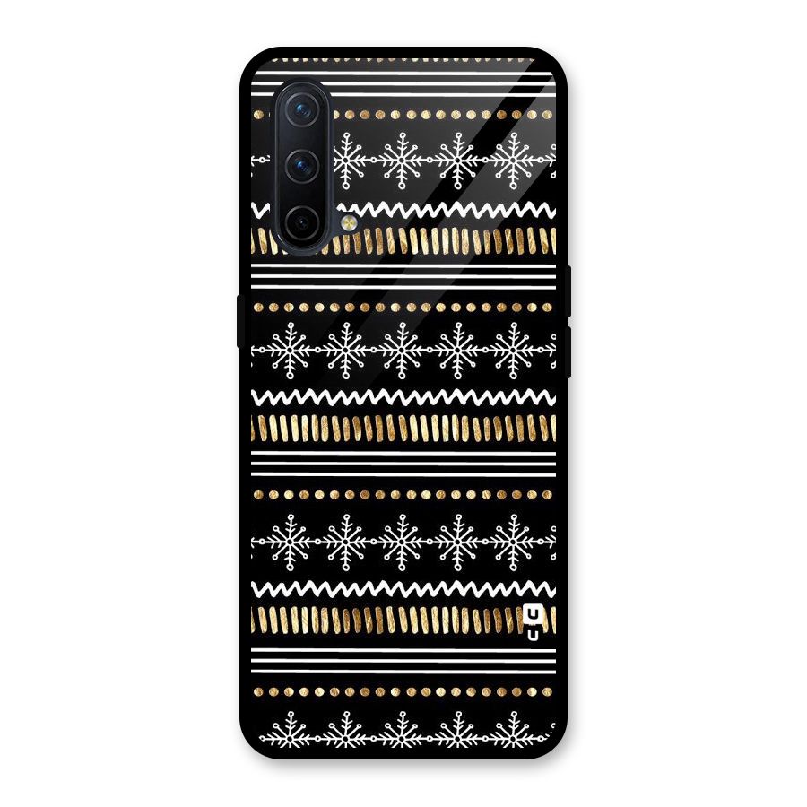 Snowflakes Gold Glass Back Case for OnePlus Nord CE 5G