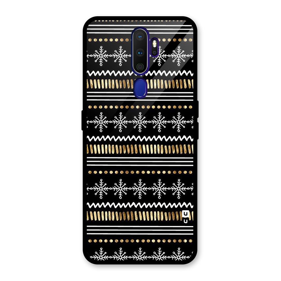 Snowflakes Gold Glass Back Case for Oppo A9 (2020)