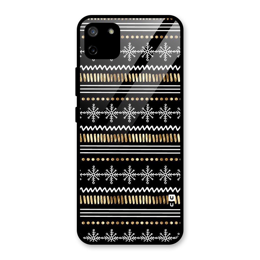 Snowflakes Gold Glass Back Case for Realme C11