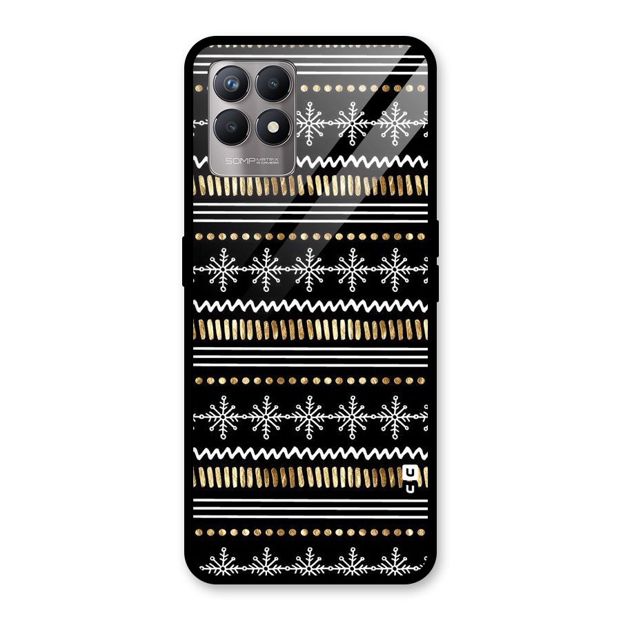 Snowflakes Gold Glass Back Case for Realme Narzo 50
