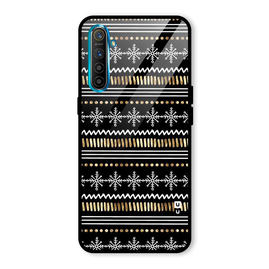 Snowflakes Gold Glass Back Case for Realme X2