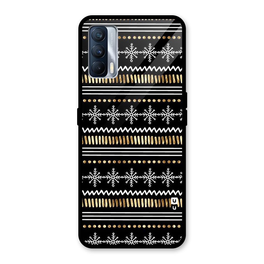 Snowflakes Gold Glass Back Case for Realme X7