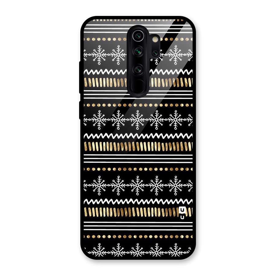 Snowflakes Gold Glass Back Case for Redmi Note 8 Pro