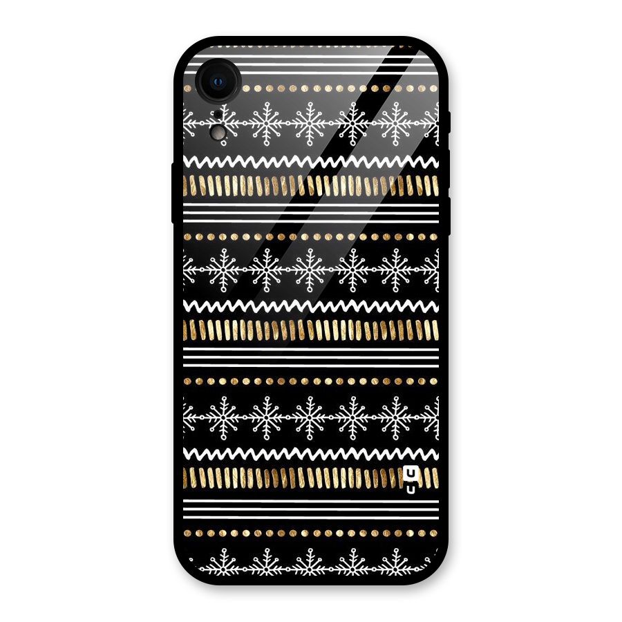 Snowflakes Gold Glass Back Case for XR