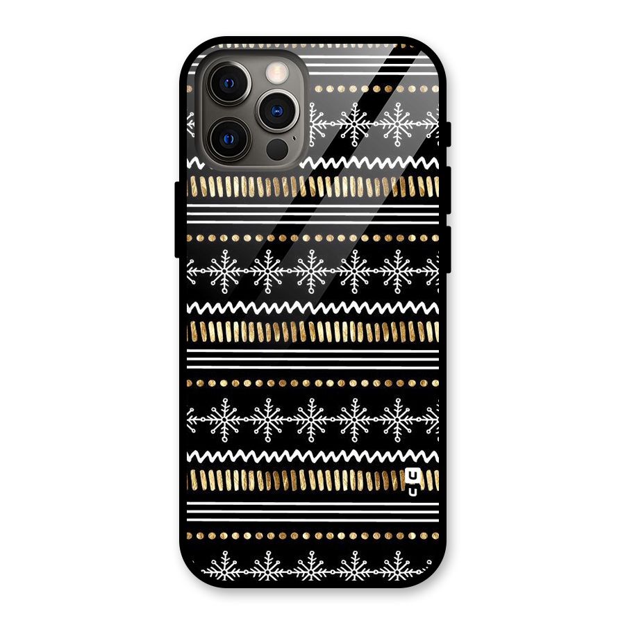 Snowflakes Gold Glass Back Case for iPhone 12 Pro