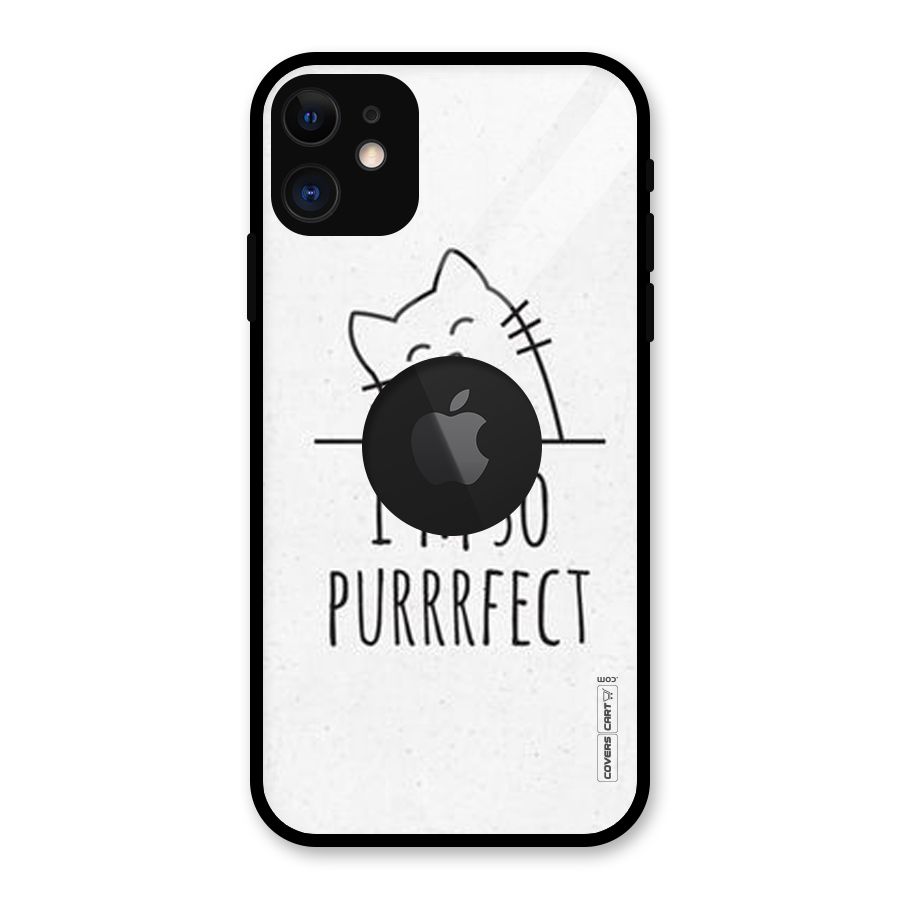 So Purrfect Glass Back Case for iPhone 11 Logo Cut