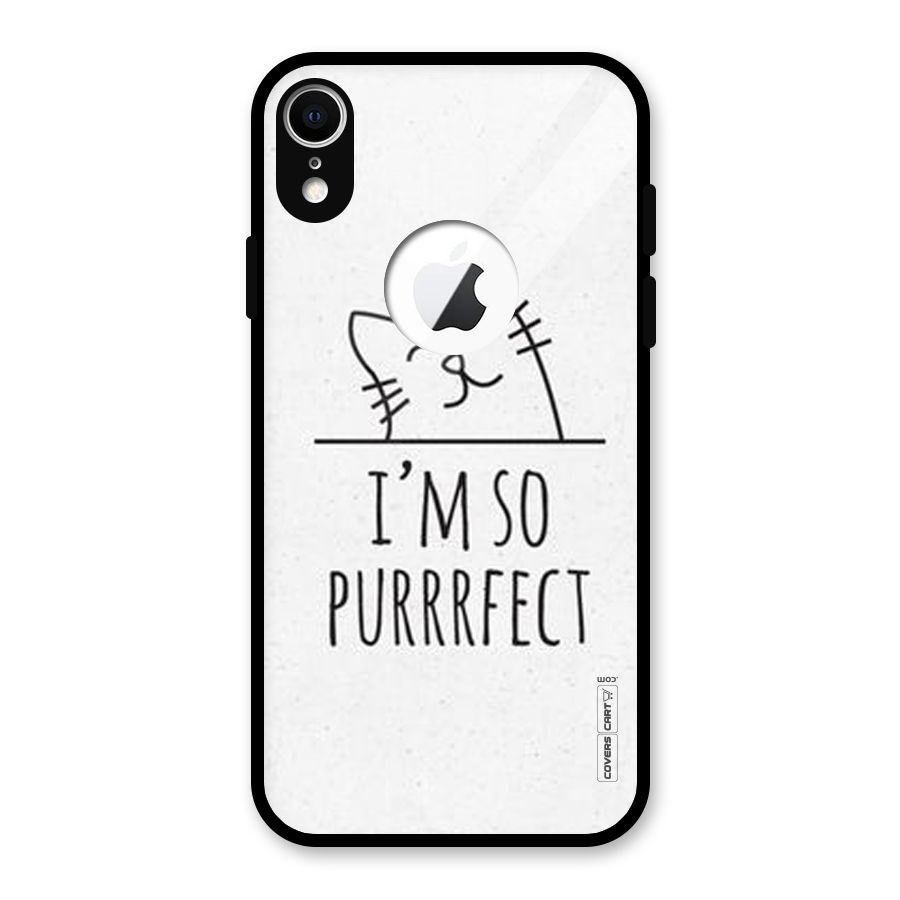 So Purrfect Glass Back Case for iPhone XR Logo Cut