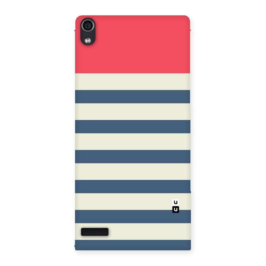 Solid Orange And Stripes Back Case for Ascend P6