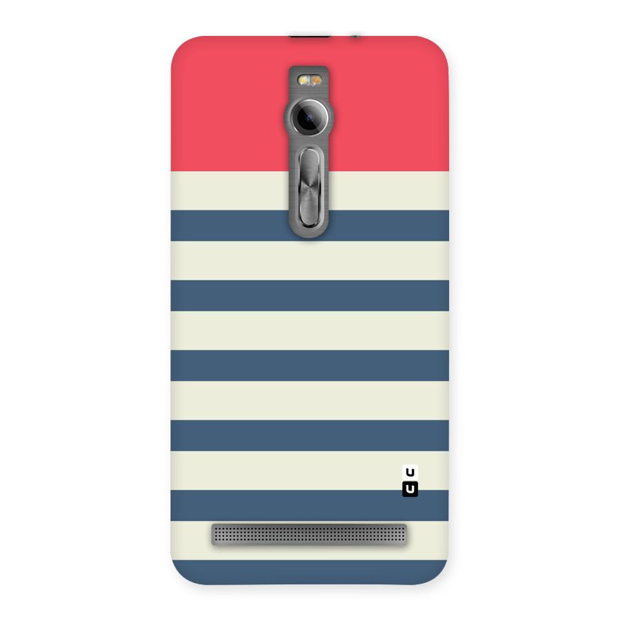 Solid Orange And Stripes Back Case for Asus Zenfone 2