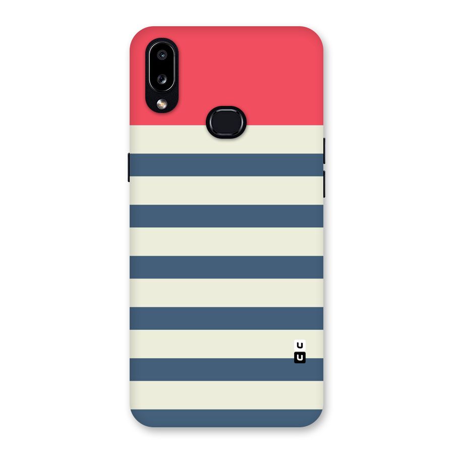 Solid Orange And Stripes Back Case for Galaxy A10s