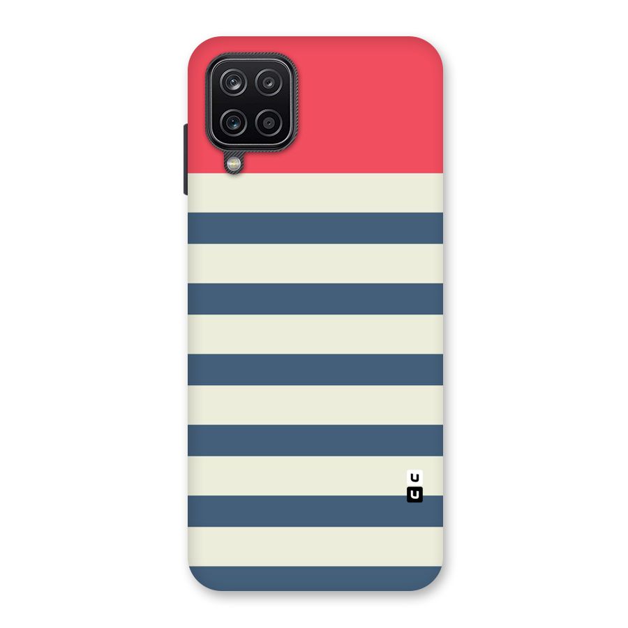 Solid Orange And Stripes Back Case for Galaxy A12