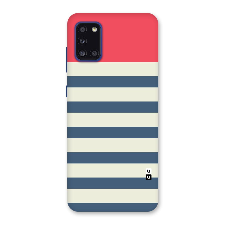 Solid Orange And Stripes Back Case for Galaxy A31