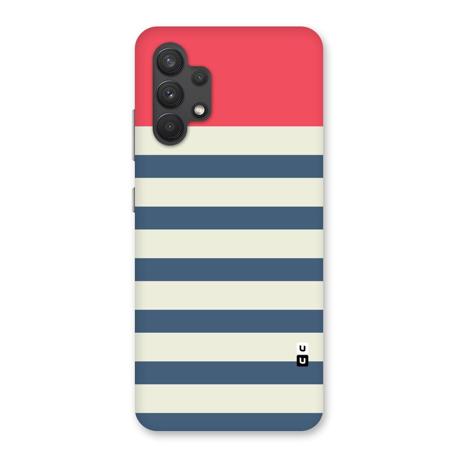 Solid Orange And Stripes Back Case for Galaxy A32