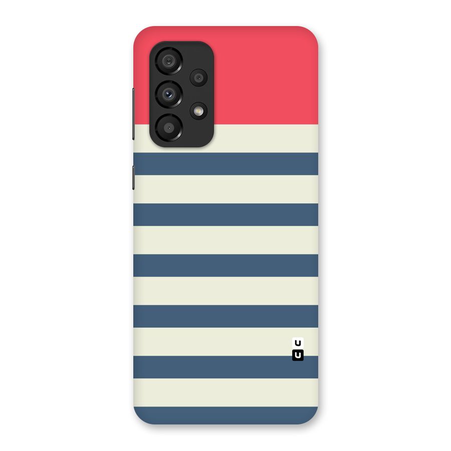 Solid Orange And Stripes Back Case for Galaxy A33 5G