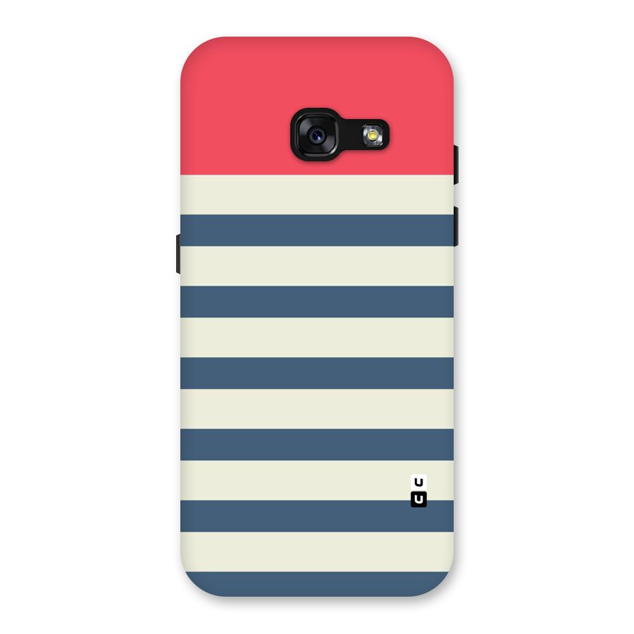Solid Orange And Stripes Back Case for Galaxy A3 (2017)