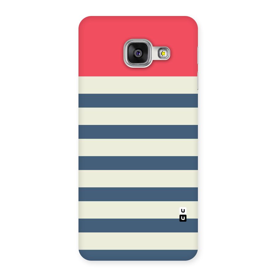 Solid Orange And Stripes Back Case for Galaxy A3 2016