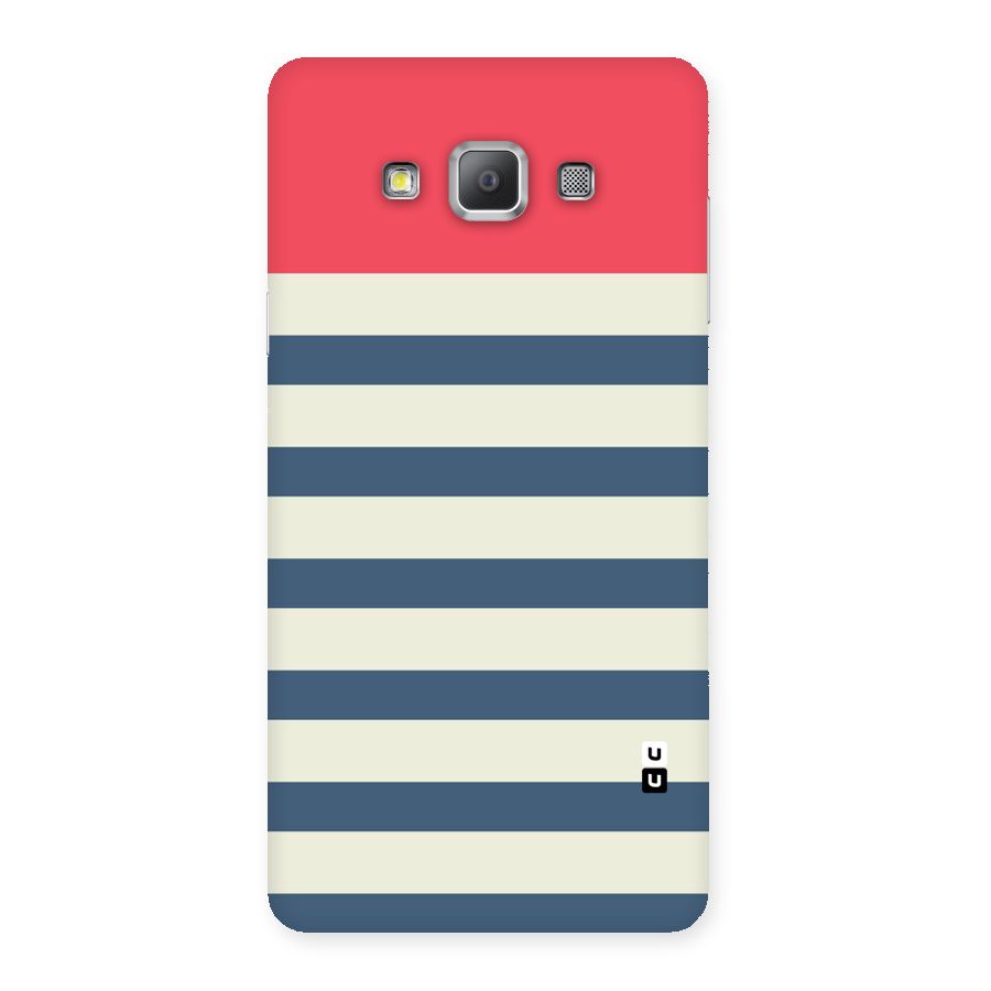 Solid Orange And Stripes Back Case for Galaxy A7