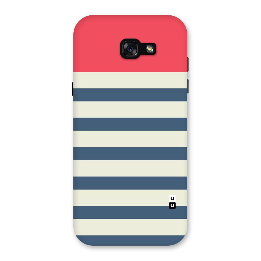 Solid Orange And Stripes Back Case for Galaxy A7 (2017)