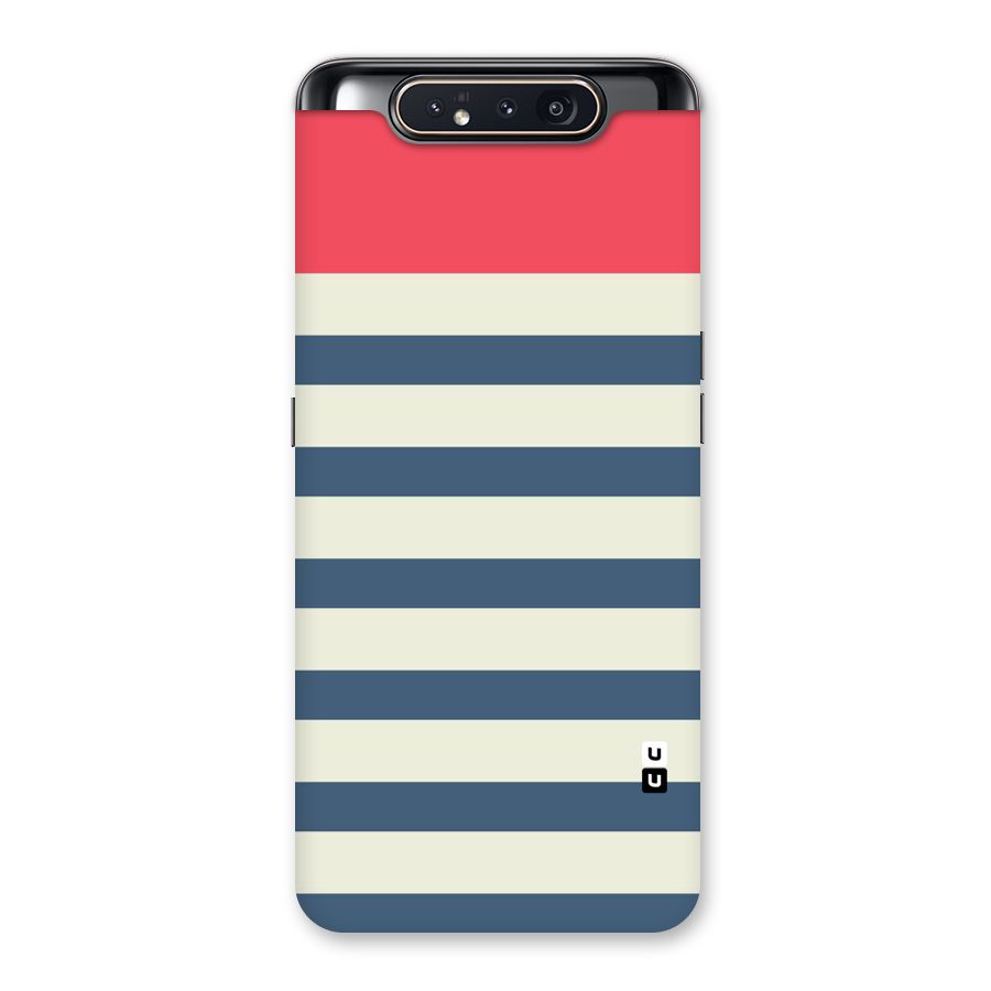 Solid Orange And Stripes Back Case for Galaxy A80