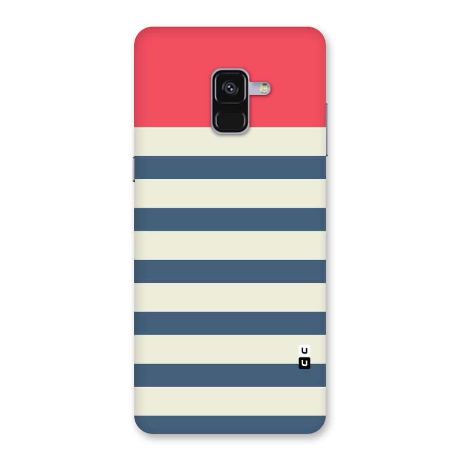 Solid Orange And Stripes Back Case for Galaxy A8 Plus