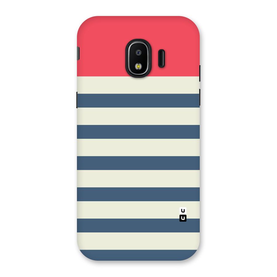 Solid Orange And Stripes Back Case for Galaxy J2 Pro 2018