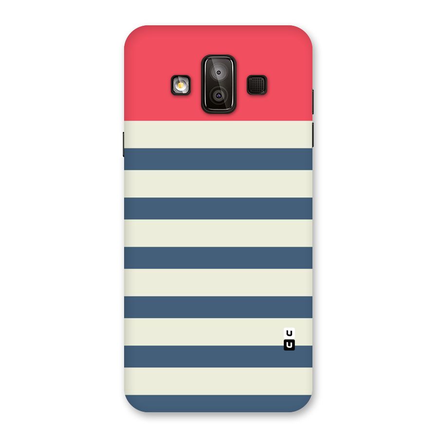 Solid Orange And Stripes Back Case for Galaxy J7 Duo