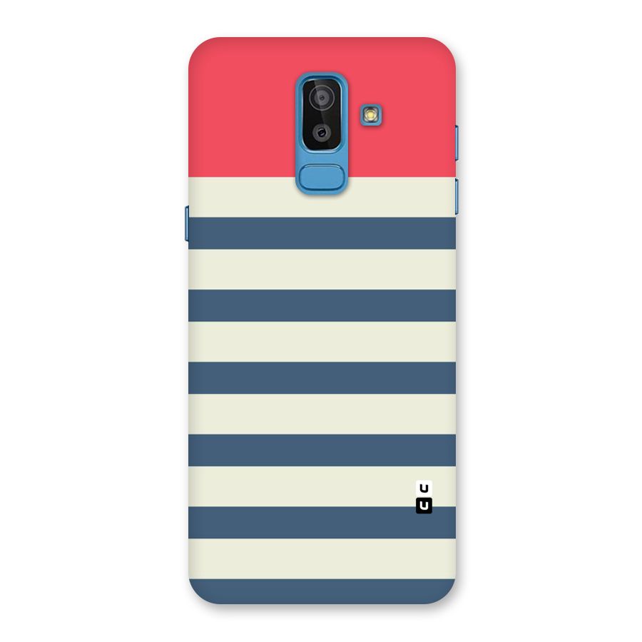 Solid Orange And Stripes Back Case for Galaxy J8