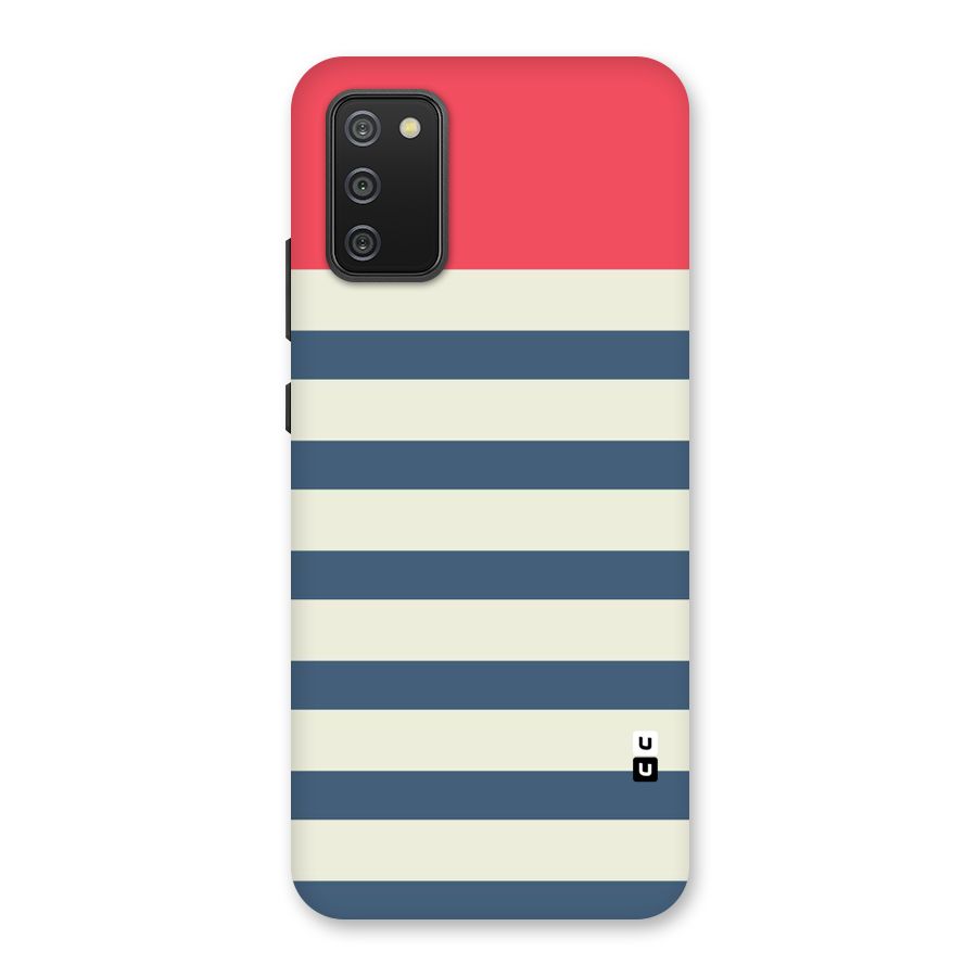 Solid Orange And Stripes Back Case for Galaxy M02s