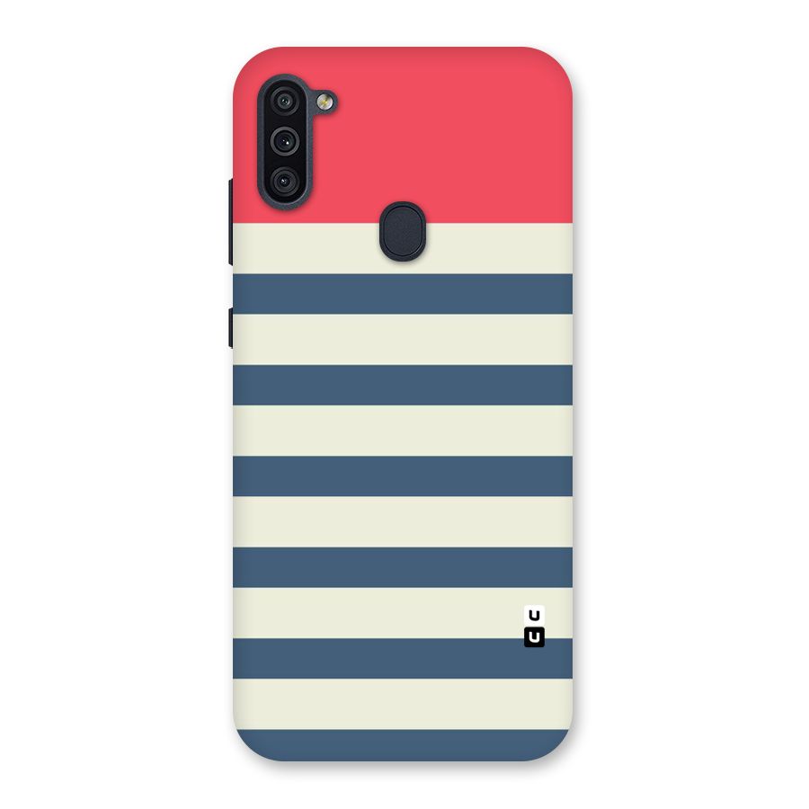 Solid Orange And Stripes Back Case for Galaxy M11