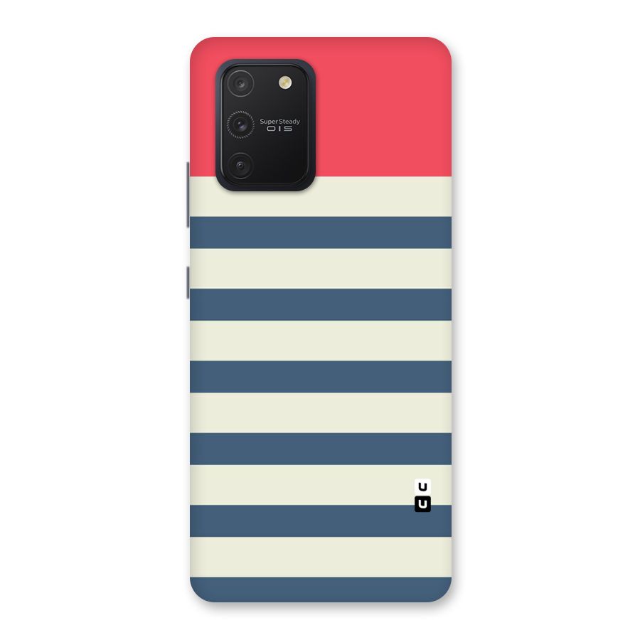 Solid Orange And Stripes Back Case for Galaxy S10 Lite