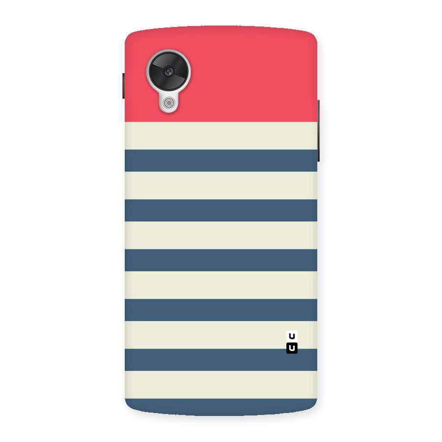Solid Orange And Stripes Back Case for Google Nexsus 5