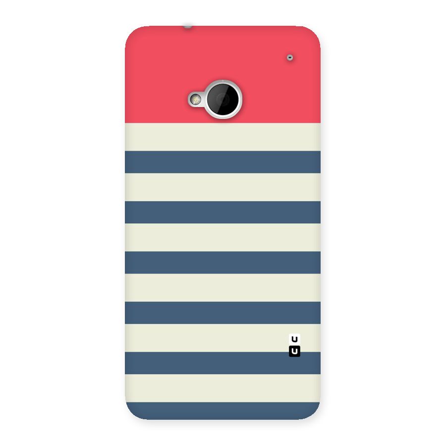 Solid Orange And Stripes Back Case for HTC One M7