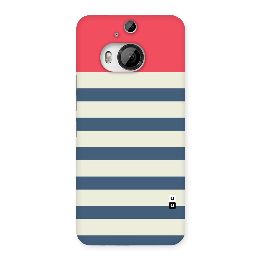 Solid Orange And Stripes Back Case for HTC One M9 Plus