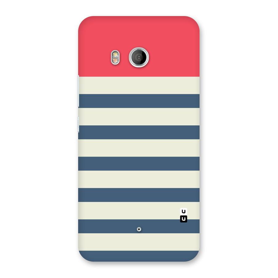 Solid Orange And Stripes Back Case for HTC U11