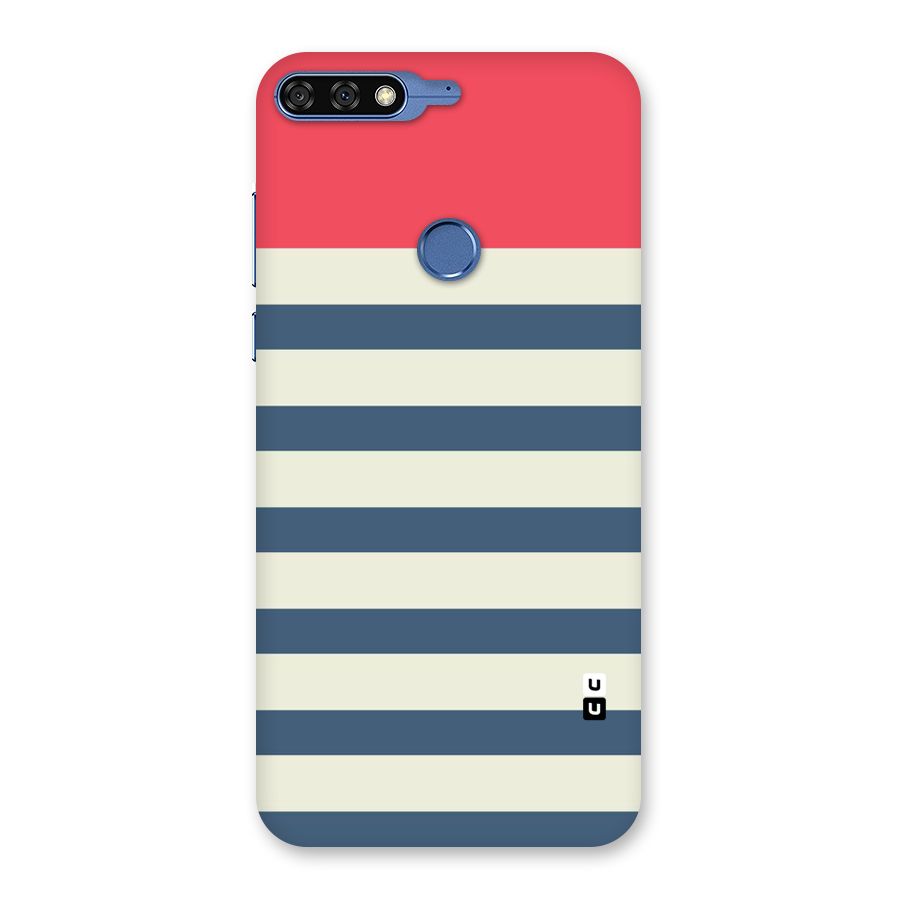 Solid Orange And Stripes Back Case for Honor 7C