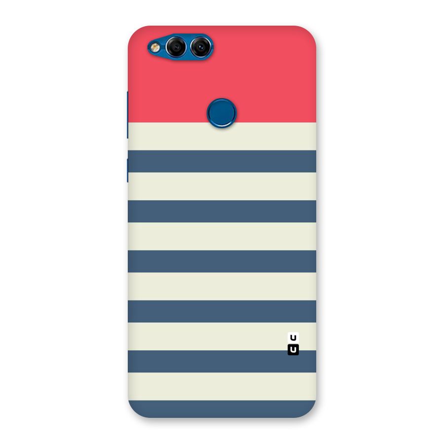 Solid Orange And Stripes Back Case for Honor 7X