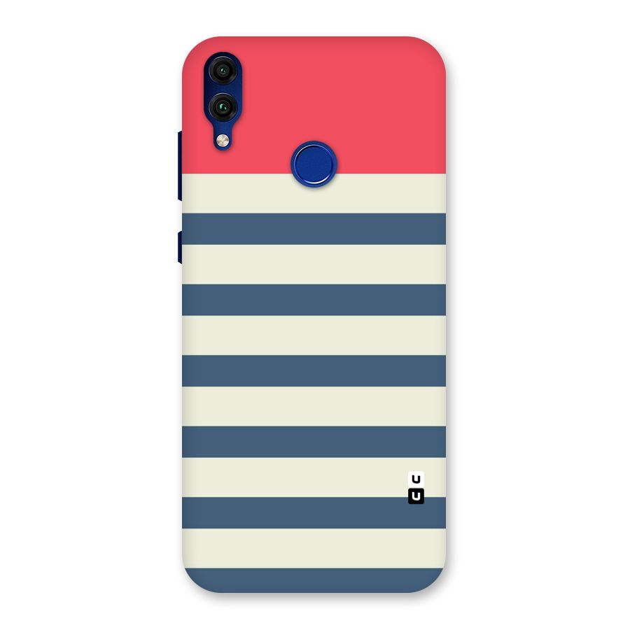 Solid Orange And Stripes Back Case for Honor 8C