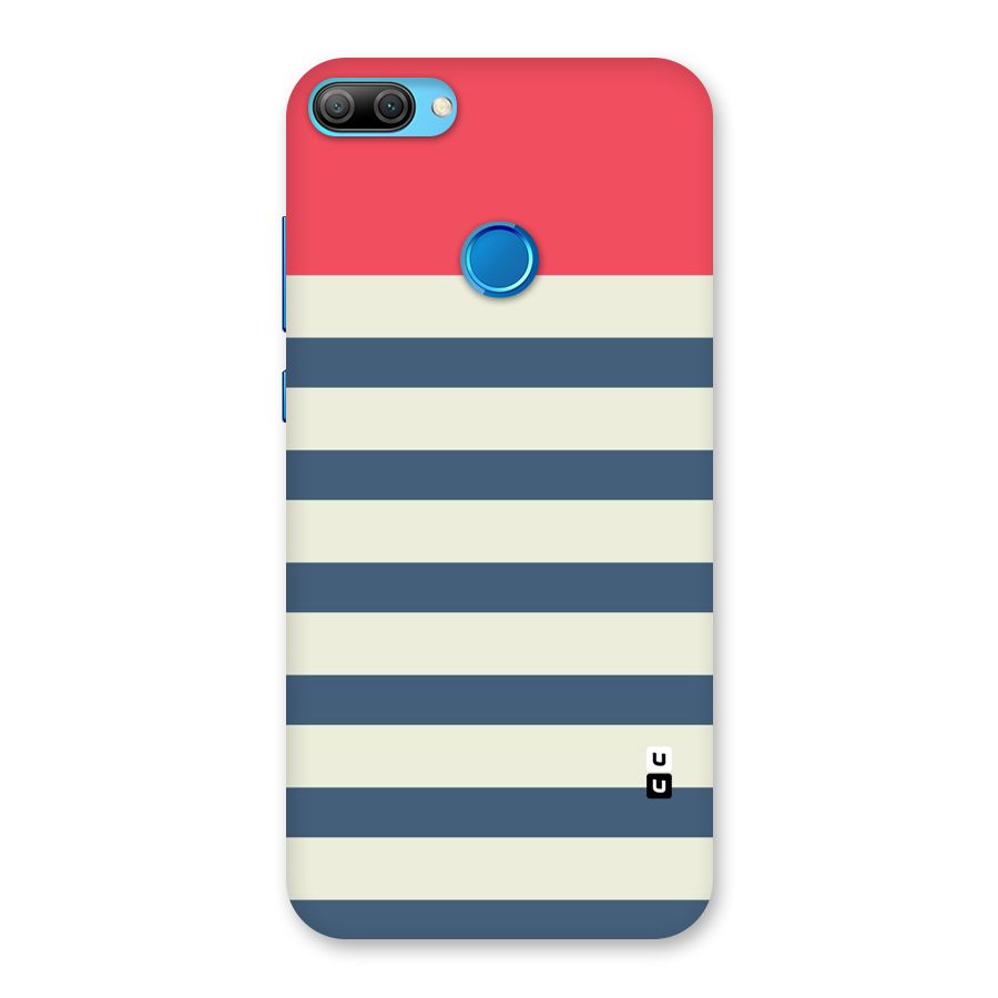 Solid Orange And Stripes Back Case for Honor 9N