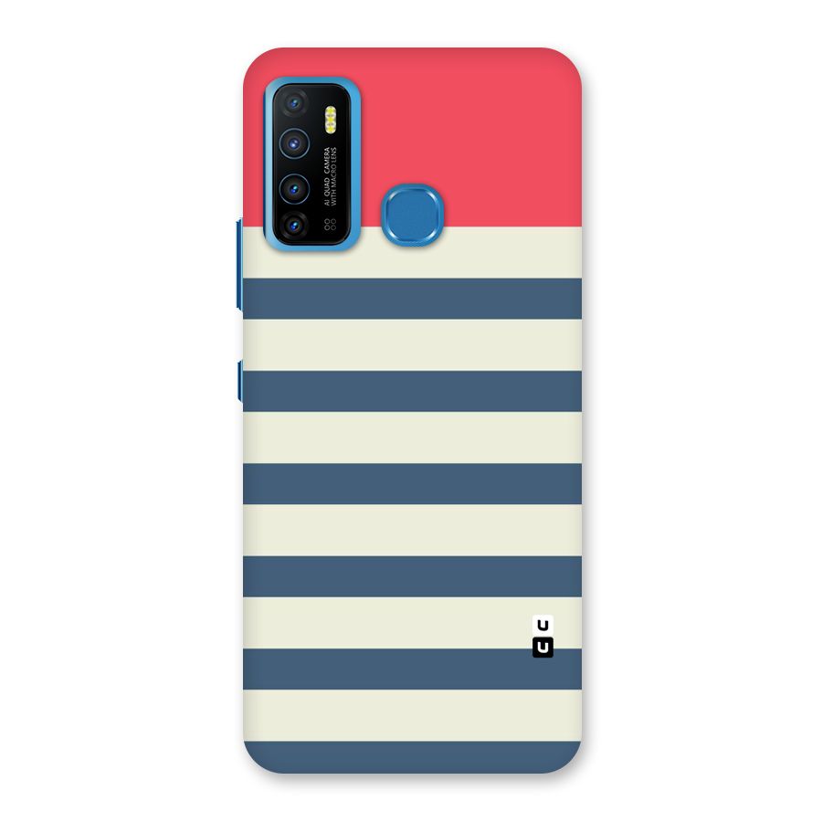 Solid Orange And Stripes Back Case for Infinix Hot 9